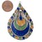 The Bead Chest Peacock Eye Medallion Enameled Berber Pendant 42mm Morocco African Multicolor White Metal Large Hole Handmade